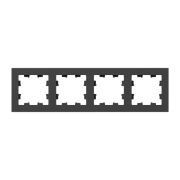 Рамка 4-м Эпика пластик черн. EKF UP1-FPB-04