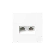 Розетка компьютерная 2-м ArtGallery RJ45 + RJ45 кат.5E механизм бел. SE GAL000185