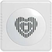 Звонок проводной Сюрприз 12 мелодий с питанием от батареек с кнопкой и проводом 2AAх1.5В 80-90дБА бел. МОНОМАХ СР-02Б