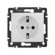 Розетка 1-м СП Valena 16А IP21 230/250В 2P+E с заземл. защ. шторки на винтах механизм бел. IEK 774421