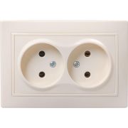 Розетка 2-м СП Кварта 10А IP20 без заземл. без защ. шторок крем. GENERICA ERK23-K33-10-DM