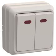 Выключатель 2-кл. ОП Октава 10А IP20 ВС20-2-1-ОКм с индикацией крем. GENERICA EVO21-K33-10-DC