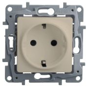 Розетка 1-м СП Etika 16А IP31 250В 2P+E с заземл. защ. шторки немецк. стандарт винтов. клеммы механизм сл. кость IEK 672322