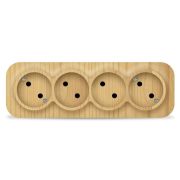 Розетка 4-м ОП 10А IP20 без заземл. сосна IONICH 1456