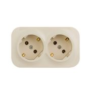 Розетка 2-м ОП Quteo 16А IP20 250В 2х2P+E с заземл. без защ. шторок сл. кость IEK 782263