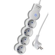 Удлинитель 4х3м с заземл. 10А IP20 2200Вт 220В защ. шторки ПВС 3х1 с выкл. бел. КОСМОС YKsm3m-4g-Z-V10A-W