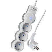 Удлинитель 3х5м с заземл. 10А IP20 2200Вт 220В защ. шторки ПВС 3х1 с выкл. бел. КОСМОС YKsm5m-3g-Z-V10A-W