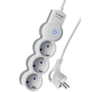Удлинитель 3х1.5м с заземл. 10А IP20 2200Вт 220В защ. шторки ПВС 3х1 с выкл. бел. КОСМОС YKsm1.5m-3g-Z-V10A-W+A1:AV803524